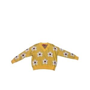 New Net.153 Yellow Floral Daisy cropped  sweater sz Medium